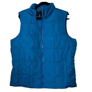 Lands End Down blue Puffer Vest, XL